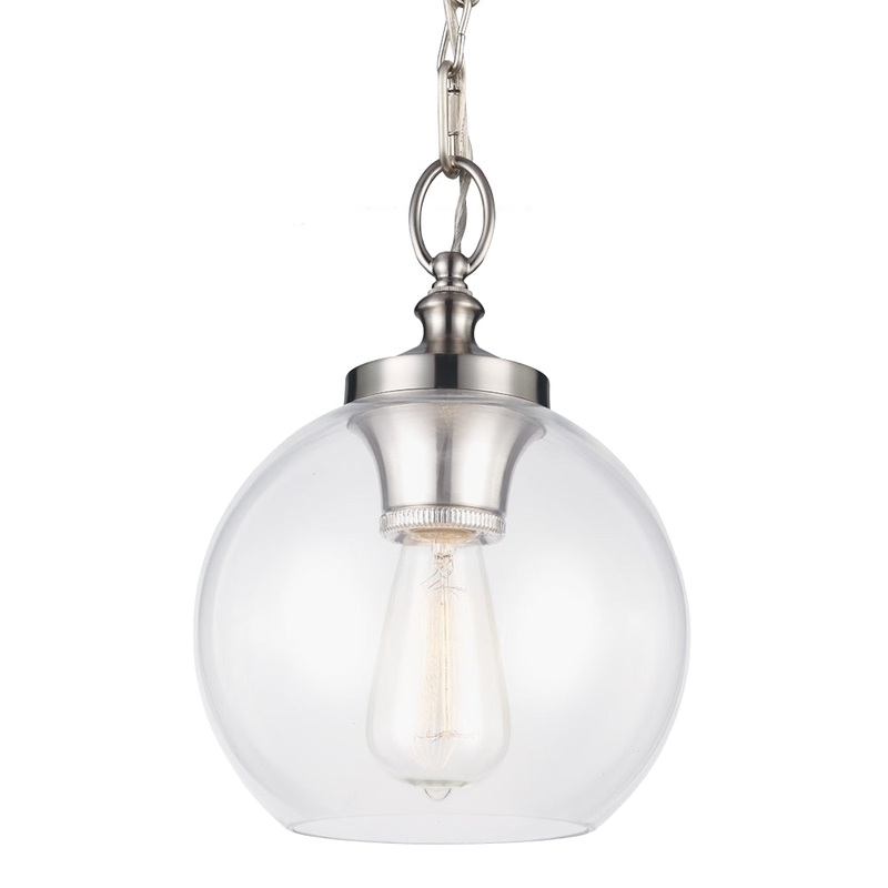 Visual Comfort P1308 Tabby 8" Wide Mini Pendant with Clear Glass